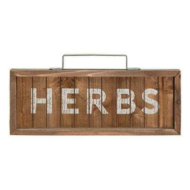 *Herbs Slatted Wood Sign w/ Handle - The Fox Decor